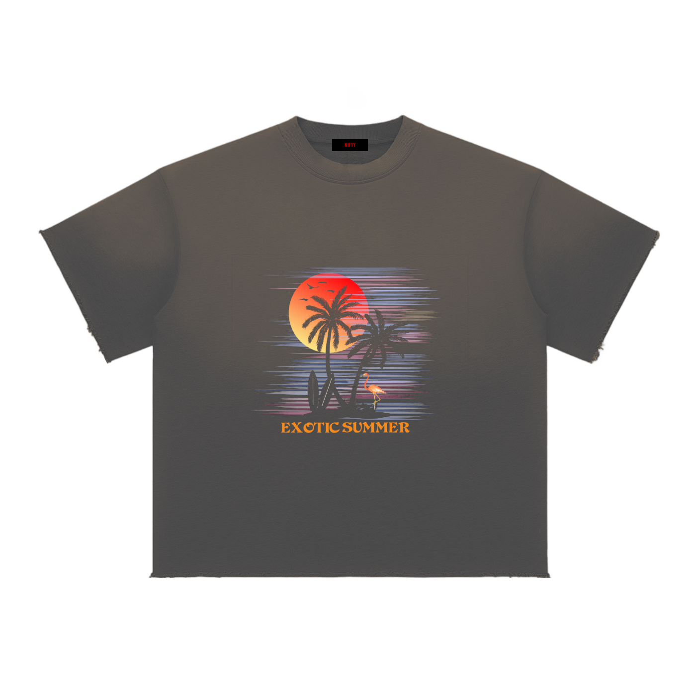Sun Fade Raw Edge T-Shirt