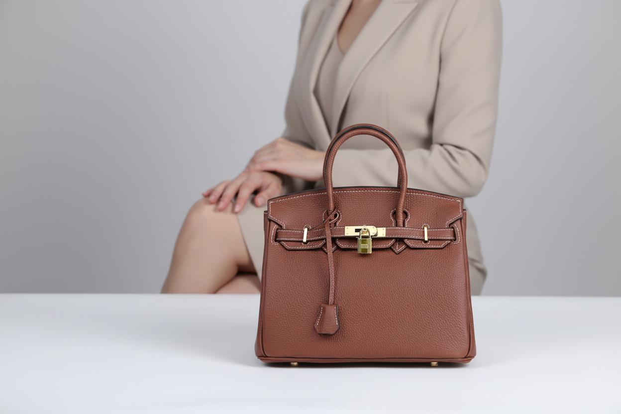 Platinum Bag in First Layer Cowhide for Women