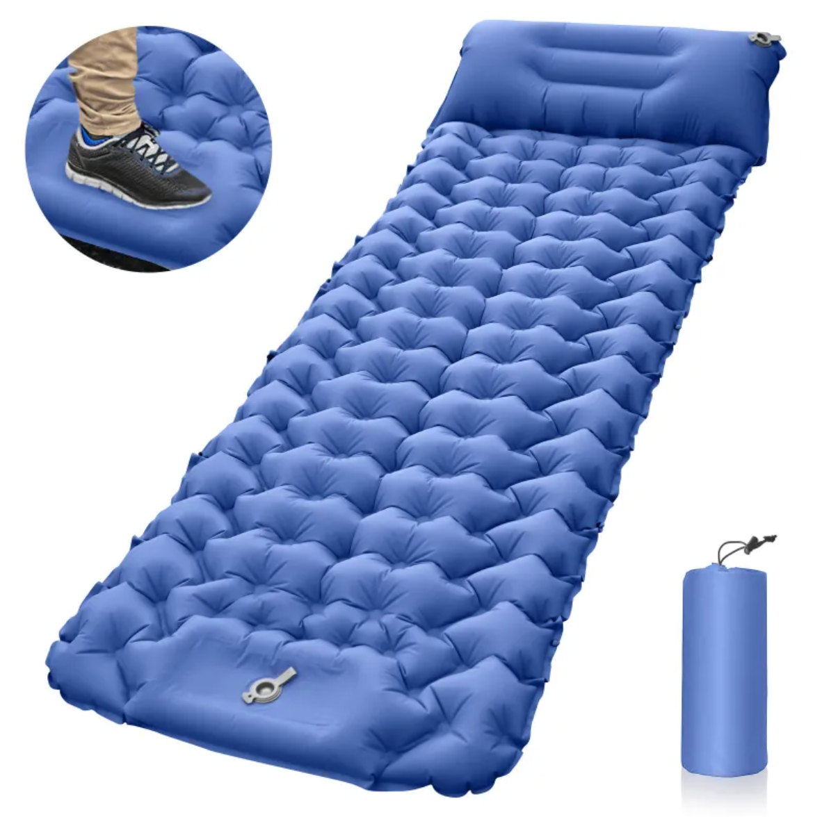 Portable Foot-Inflated Camping Cushion