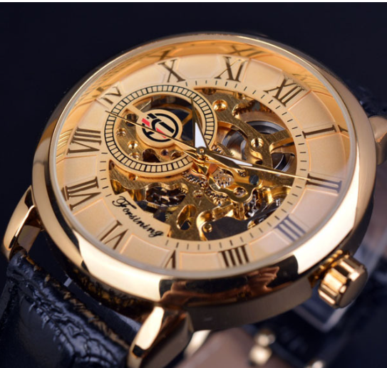 Men's Hollow Design Mechanical Watch