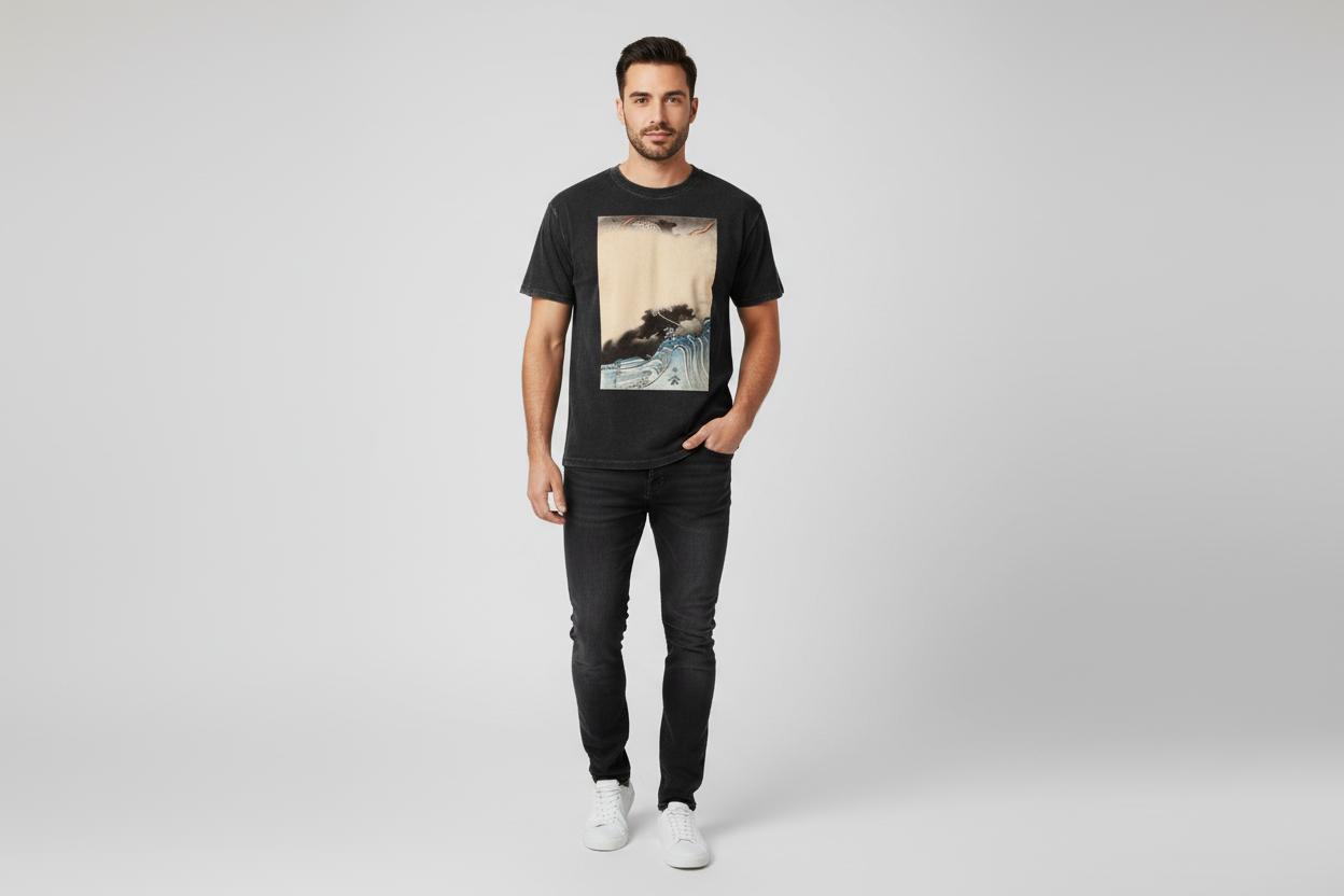 Mineral Wash Waffle Knit T-Shirt