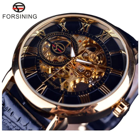 Men's Hollow Design Mechanical Watch