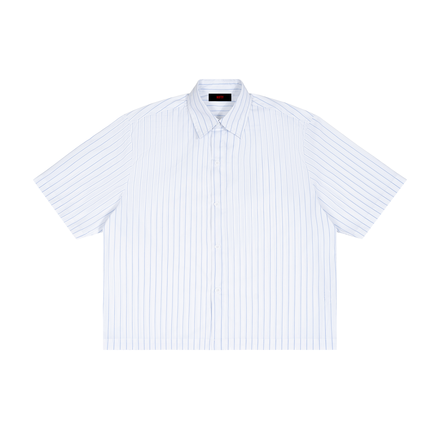 Unisex Striped Boxy Button-Up Shirt
