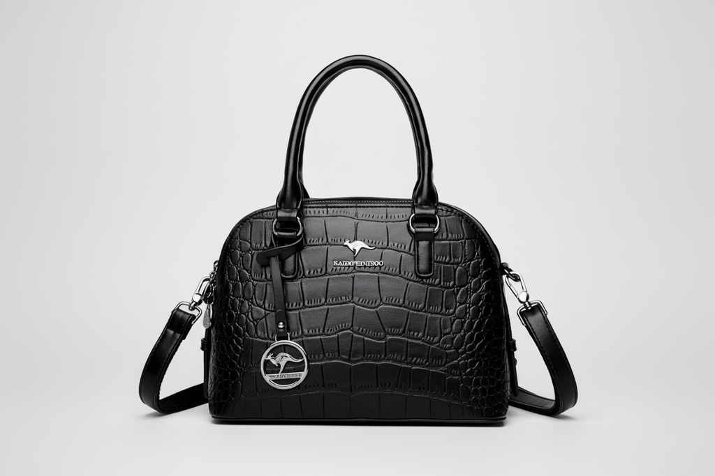 Crocodile Leather Backpack with Dual Straps