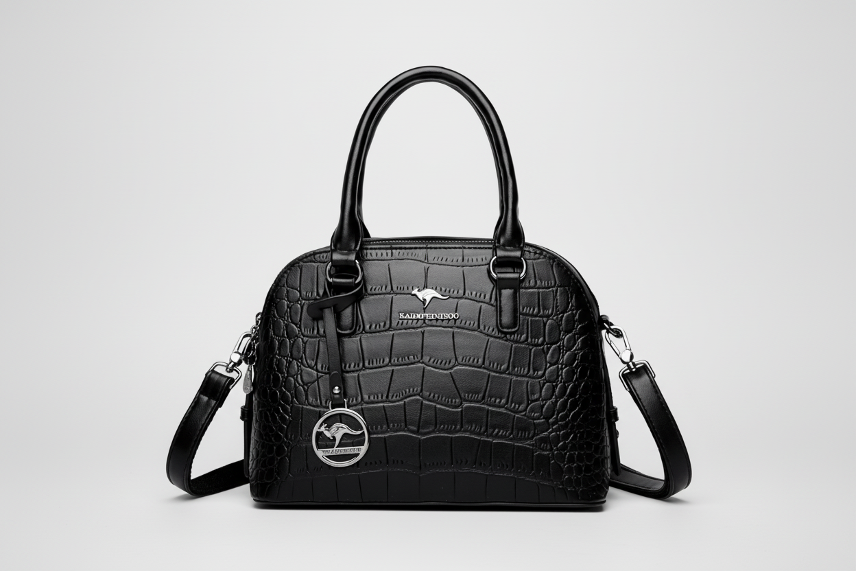 Crocodile Leather Backpack with Dual Straps