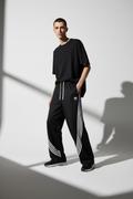Curved Stripe Straight Sweatpants
