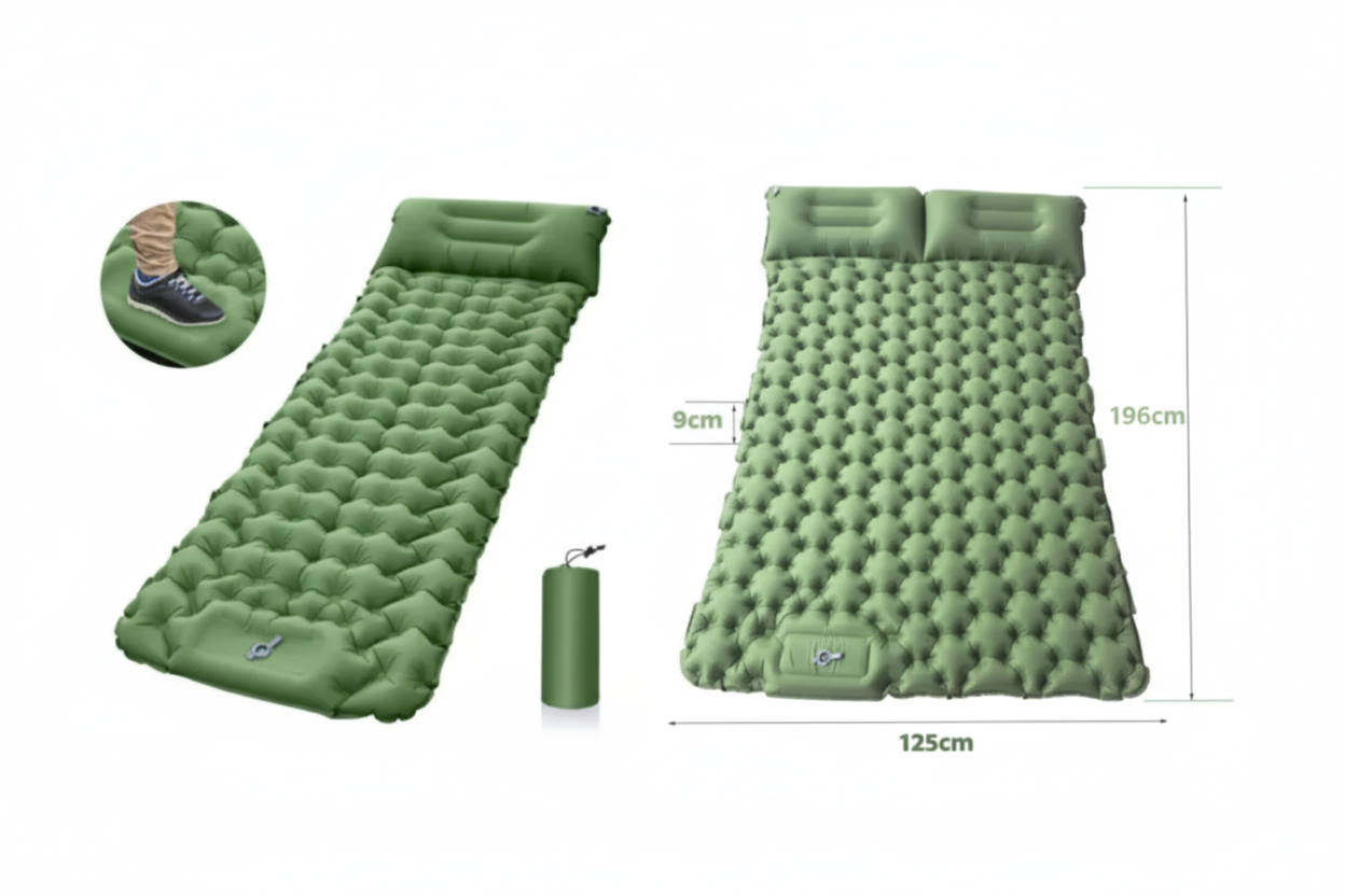 Portable Foot-Inflated Camping Cushion