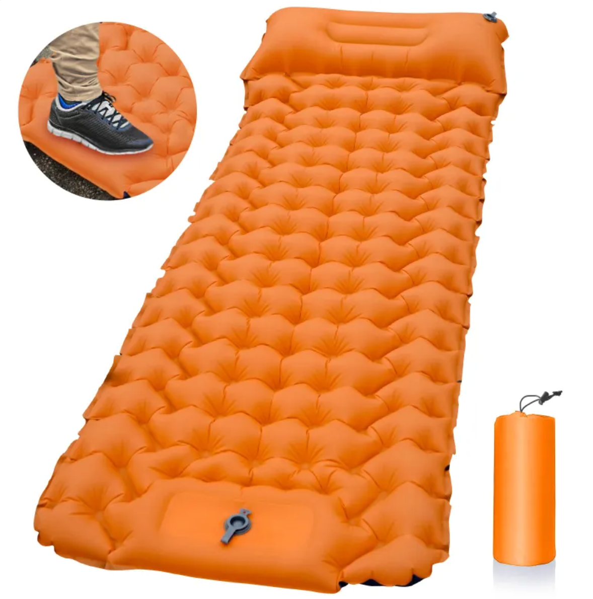 Portable Foot-Inflated Camping Cushion