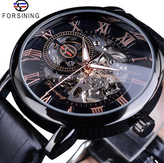 Men's Hollow Design Mechanical Watch