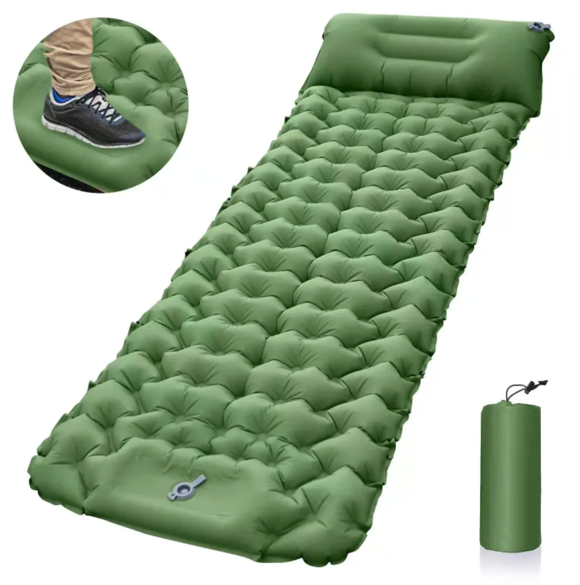 Portable Foot-Inflated Camping Cushion