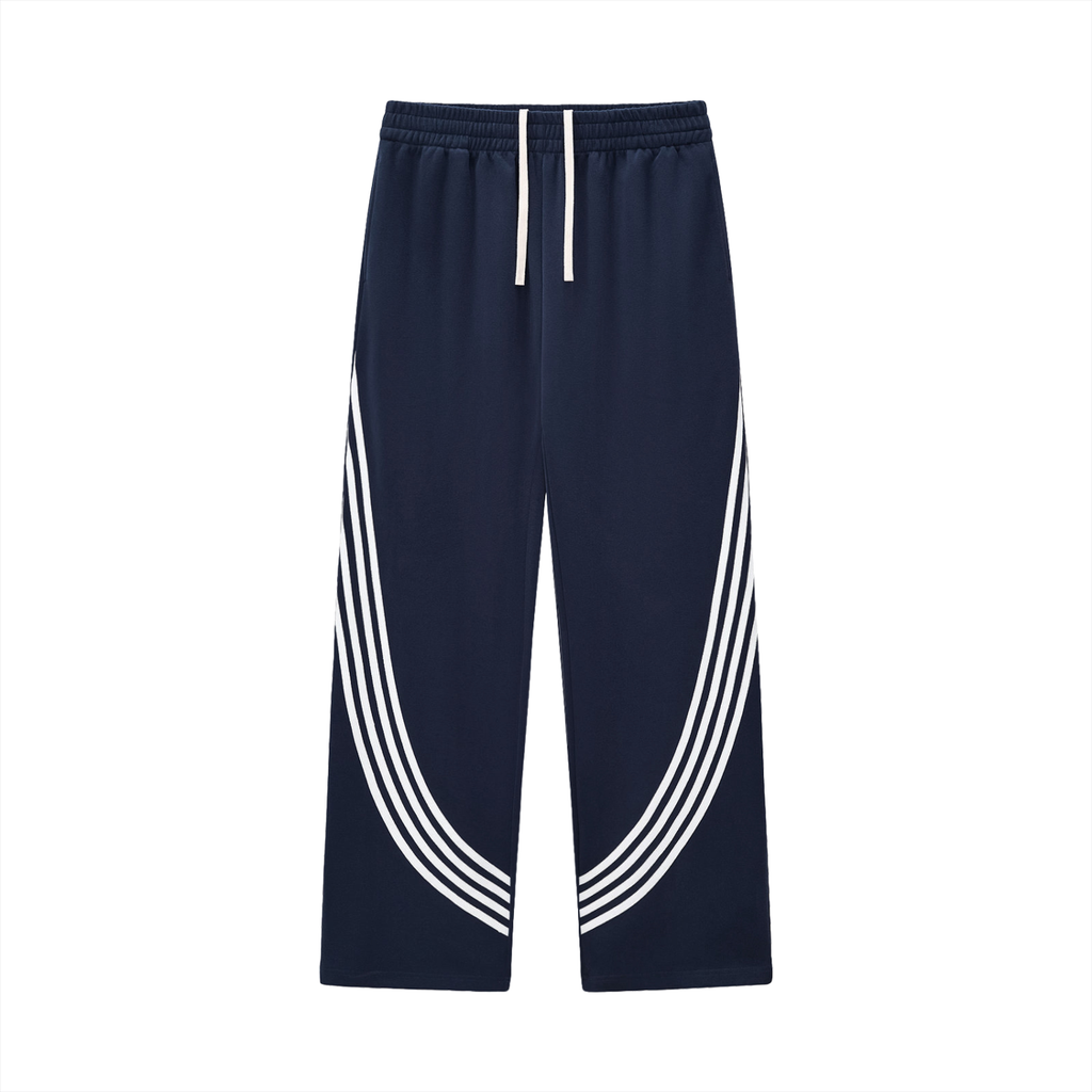 Curved Stripe Straight Sweatpants