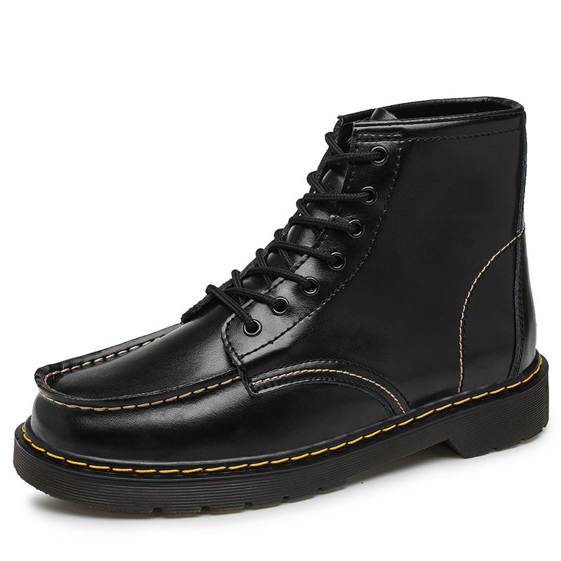 Men's High-Top Cowhide Martin Trendy Tooling Boots